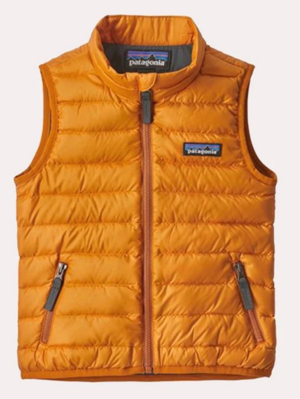 Patagonia Orange Quilted Down Puffer Vest